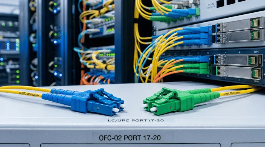 LC fiber optic connectors used in a high-density data center cabling environment LC fiber optic connectors used in a high-density data center cabling environment